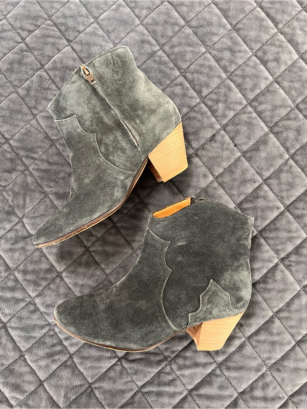 ISABEL MARANT Dicker Suede Cowboy Ankle Boots Women Size 5 Western Bootie - Picture 6 of 14